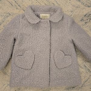 Grey boucle coat with heart pockets - 18 months
